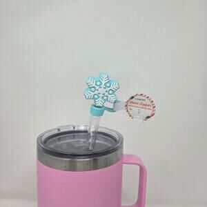 Snowflake Tumbler Straw Topper Cover